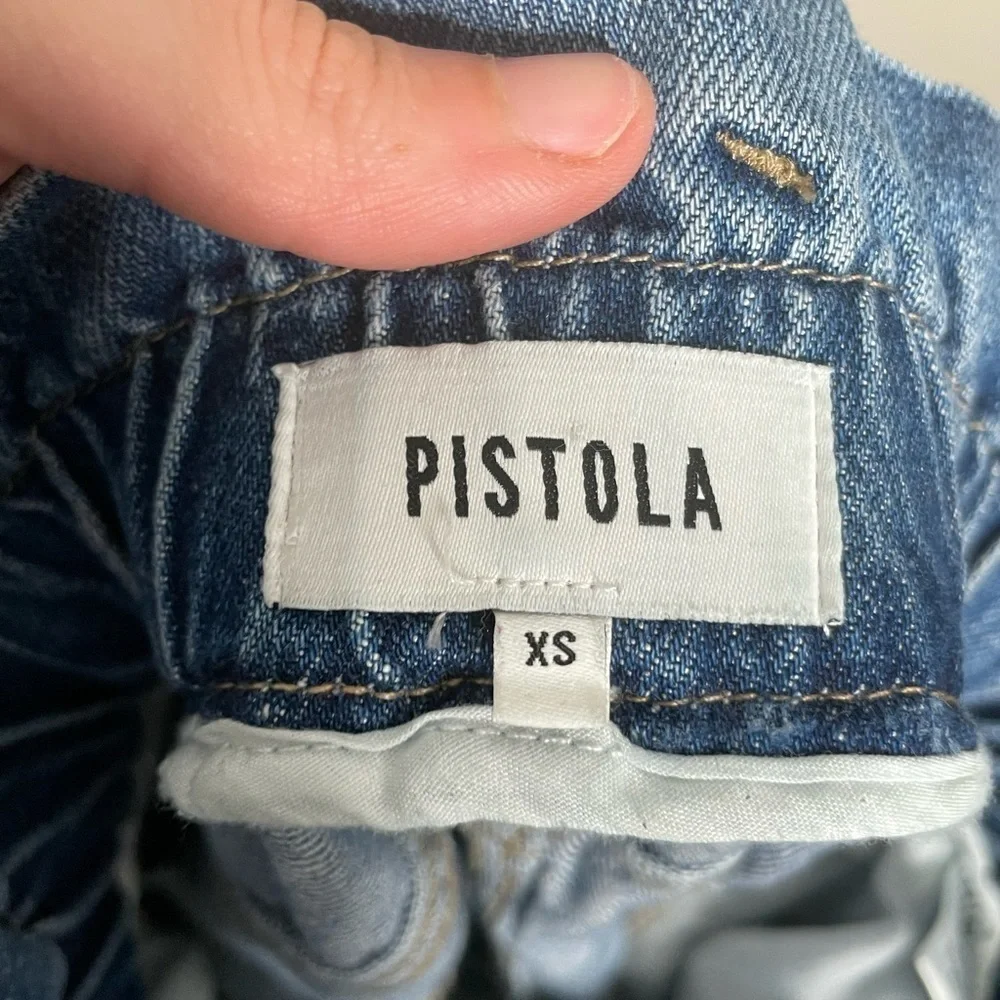 Pistola Paper Bag Denim Chambray Shorts XS